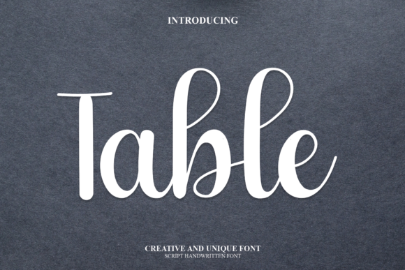 Table Font for Professional Branding